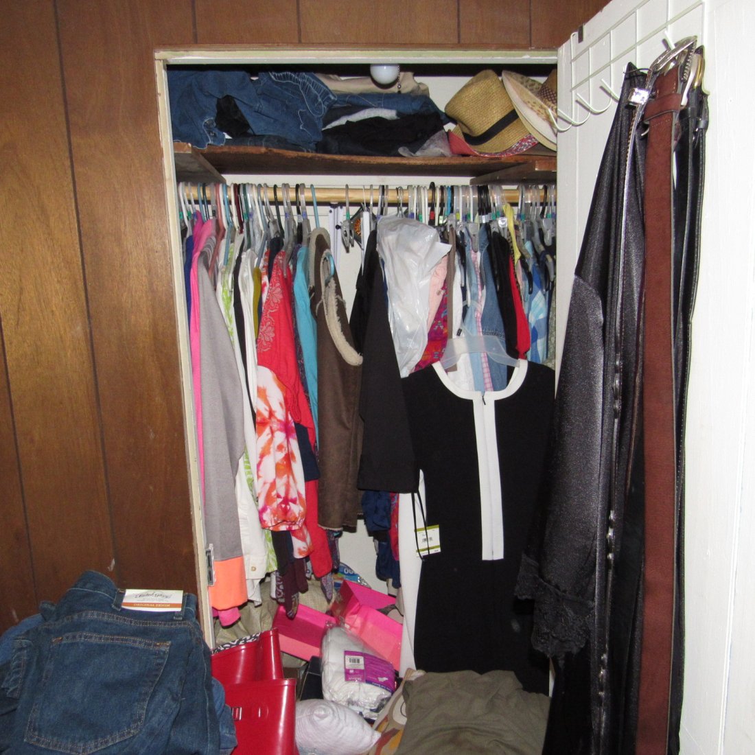 Closet Clothing Lot Shoes & Wooden Rack (1 of 10)
