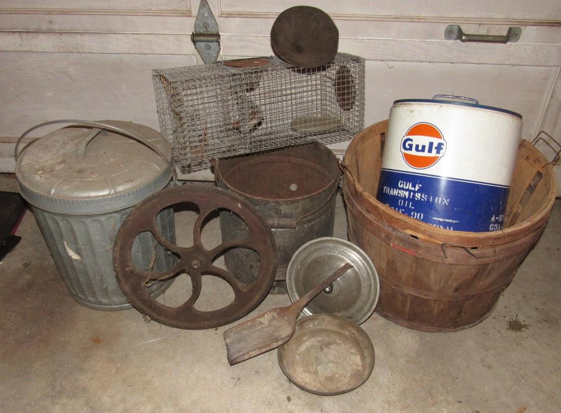 Gulf Can Galvanized Can Steampunk Wheel (1 of 2)