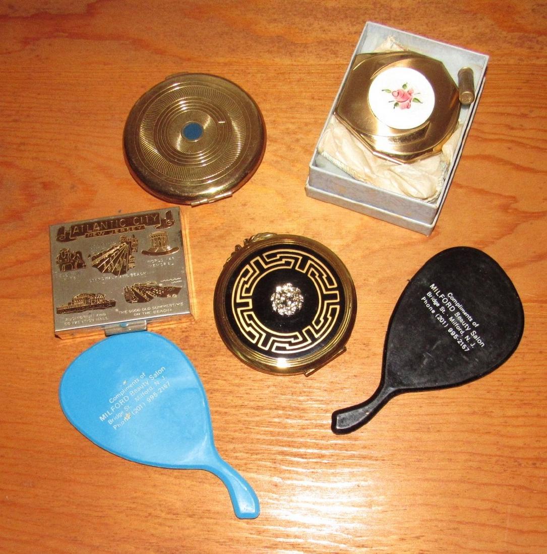 Lot of Compacts incl. Atlantic City NJ Souvenir: Also includes Milford NJ Beauty Salon Mirrors
