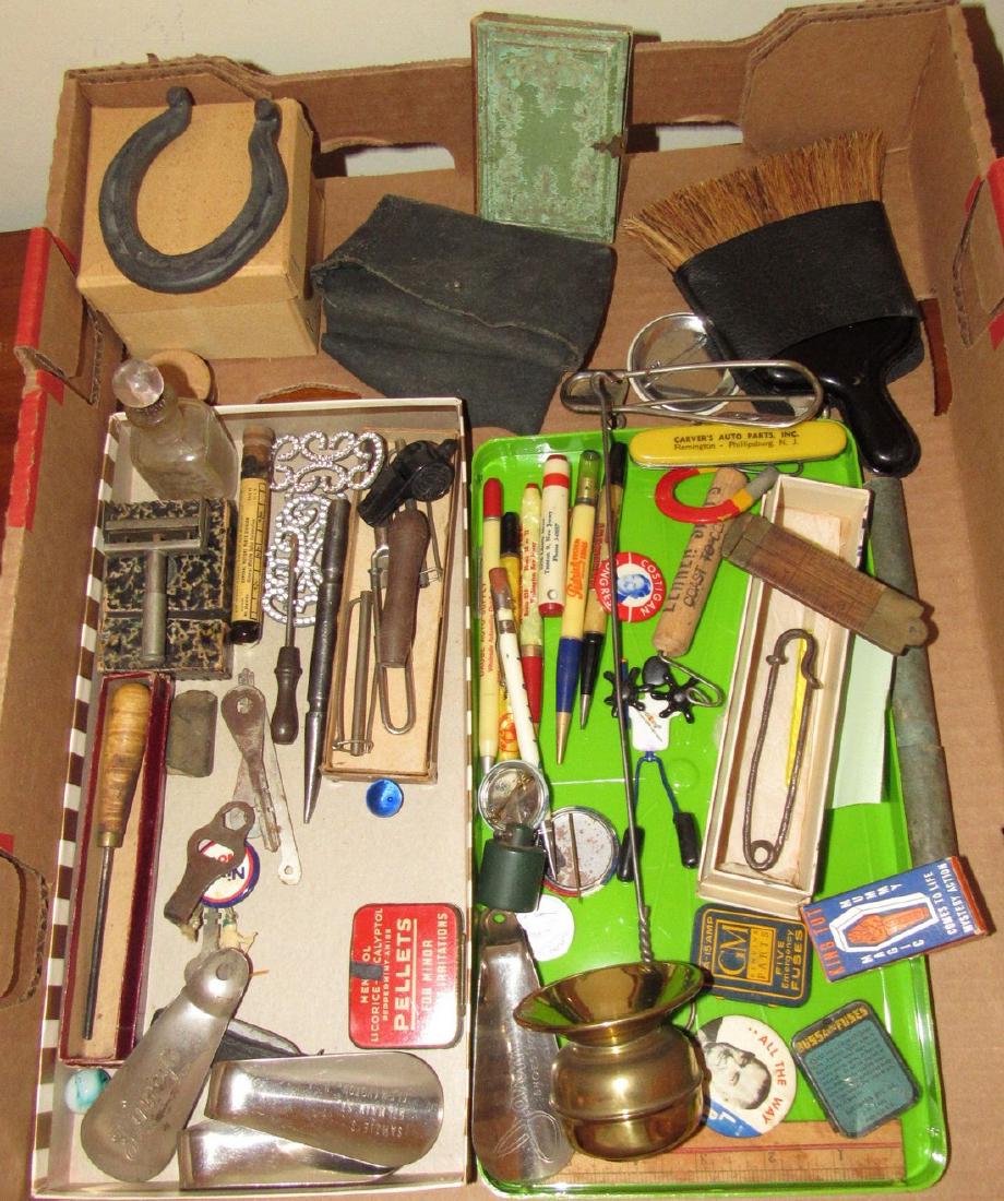 Wood & Brass Rule Lead Pencils Buttons Lot (1 of 10)