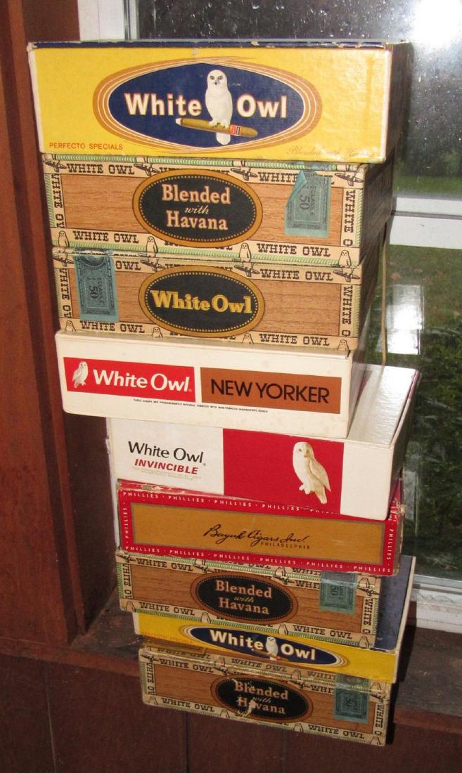 9 Vintage Cigar Boxes White Owl (1 of 1)
