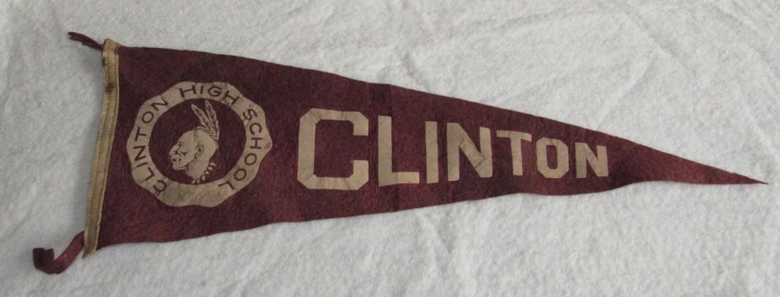 Clinton NJ High School Pennant: Approx. 23 1/2" long