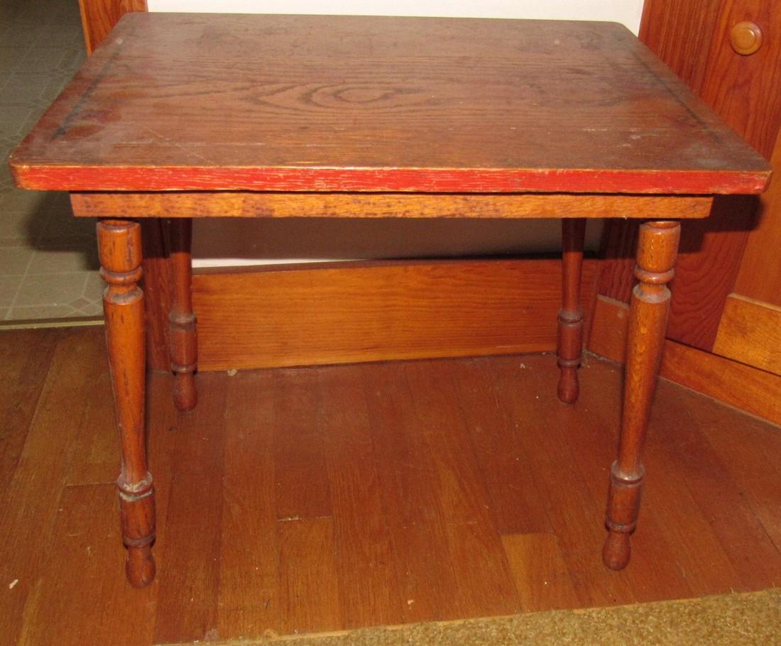 Oak Childs Table w/ Animal Stencils (1 of 5)