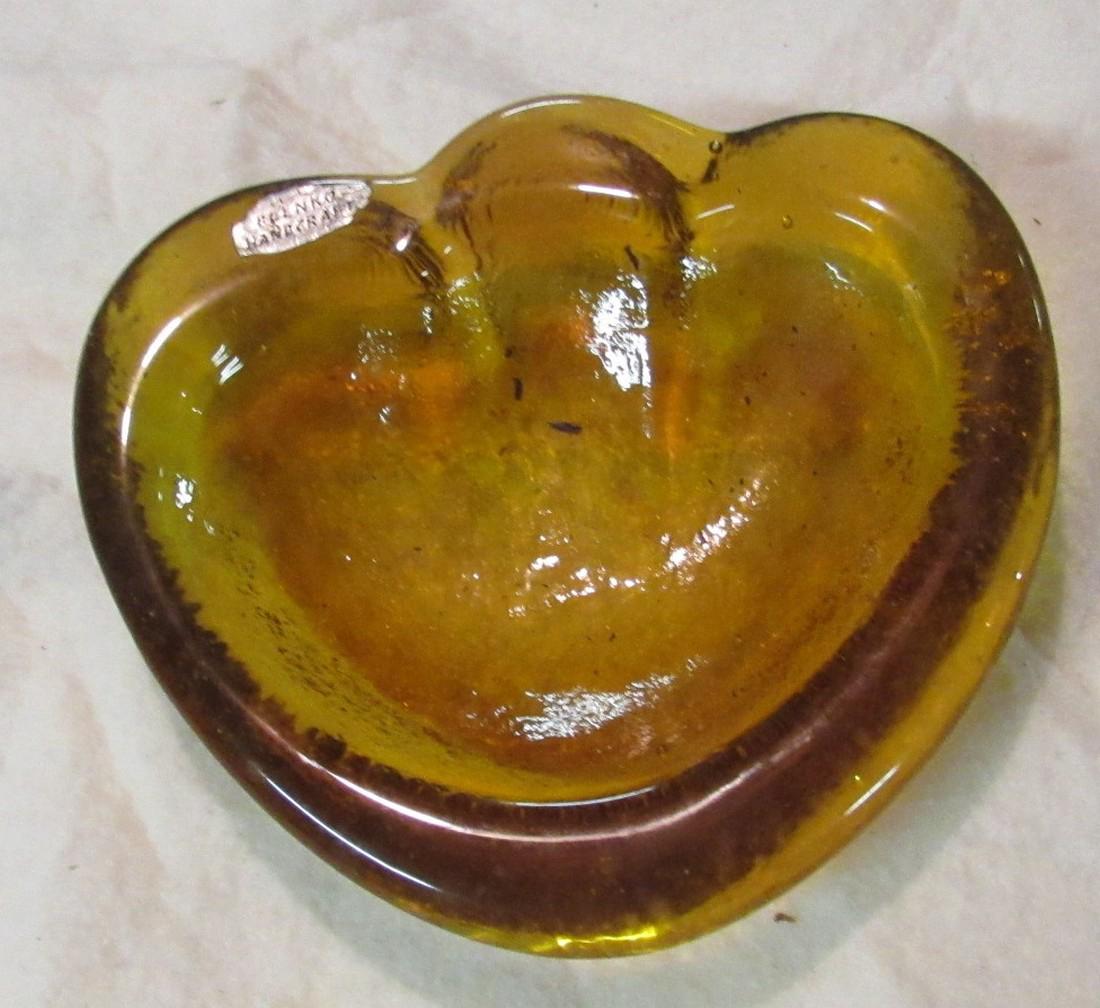 Blenko Glass Ashtray: Approx. 7" x 7 1/2"