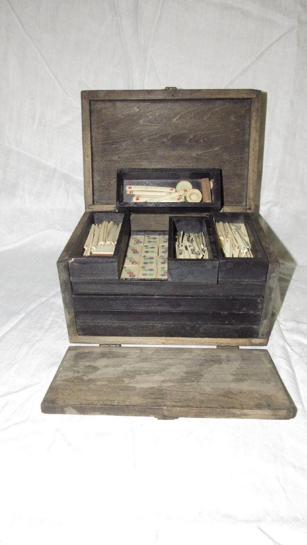Antique Mah Jong Set w box 144 Tiles (1 of 10)