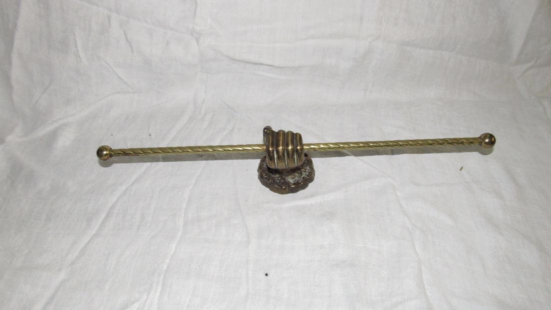 Brass Hand Towl Bar: Approx. 18 1/4" long and would stick out from wall 3 1/2".