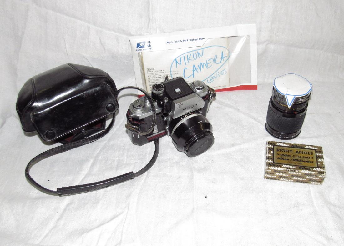 Nikon F Camera w/ Extra Lens: Getting all pictured.