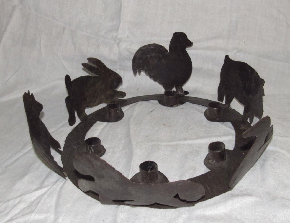 Folk Art Tin Cut Out Farm Animal Candle Holder (1 of 6)