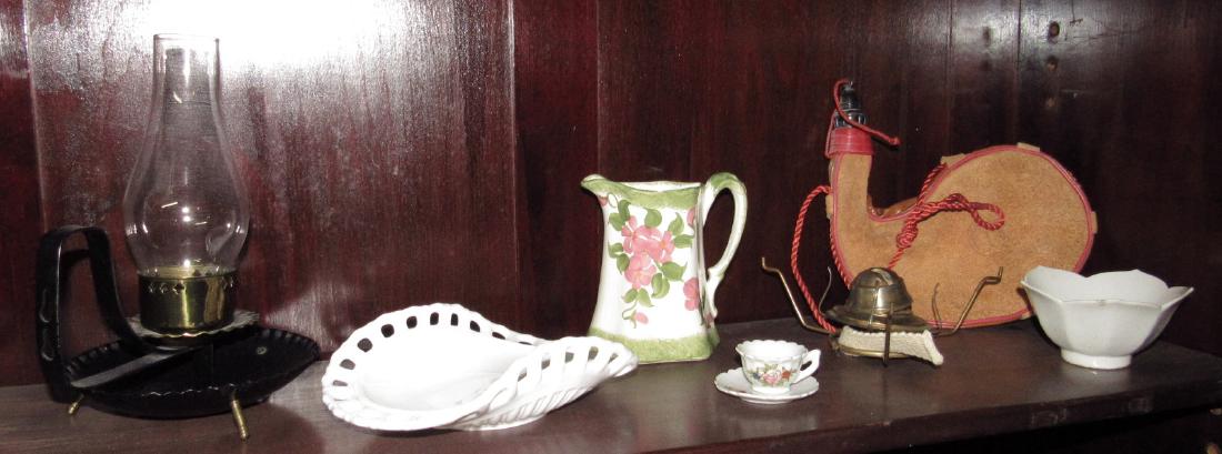 Misc Shelf Lot Milk Glass Candle Lamp Pitcher (1 of 3)