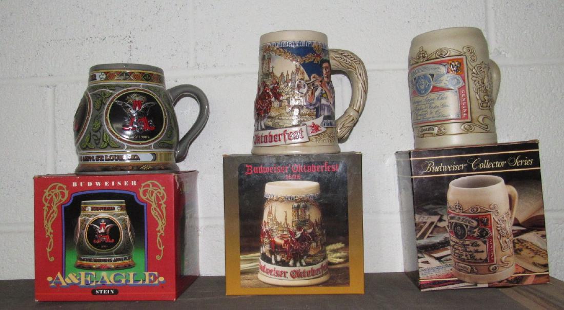 6 Budweiser A&Eagle Collector Beer Steins (1 of 2)