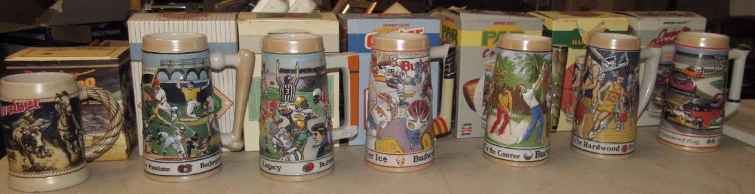 7 Budweiser Steins Rodeo Baseball Grid Iron (1 of 3)