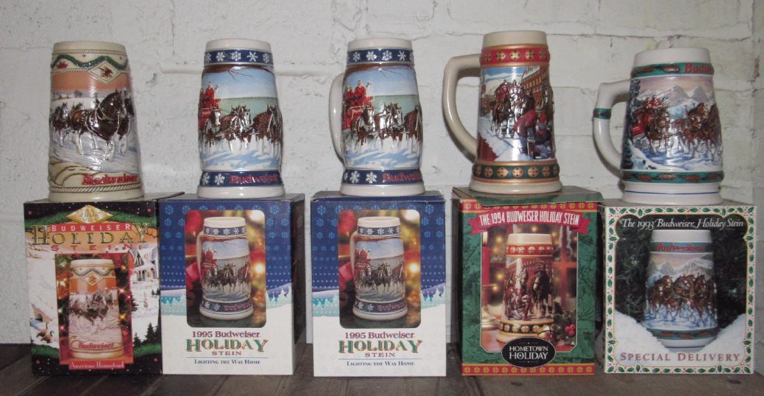 5 Budweiser Holiday Steins (1 of 3)