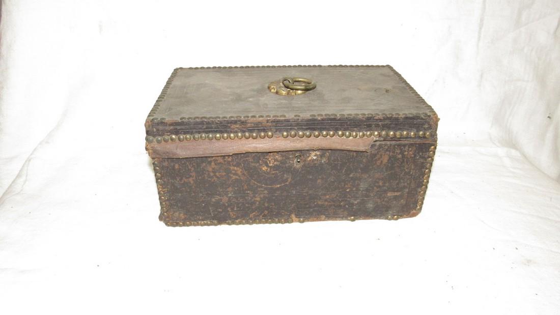 Antique Tooled Leather Document Box (1 of 6)