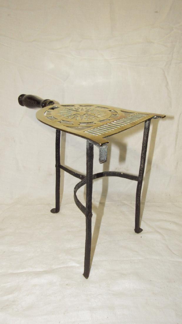 Antique Wrought Iron & Brass FirePlace Trivet (1 of 9)