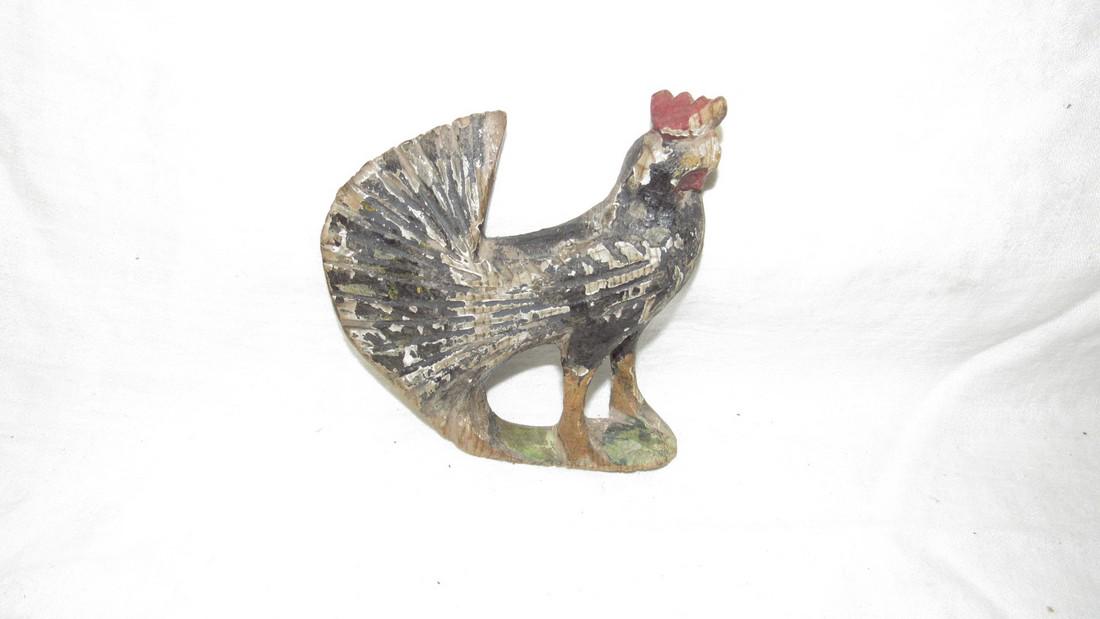 Shimmel ? Wooden Carved Fantail Rooster (1 of 4)