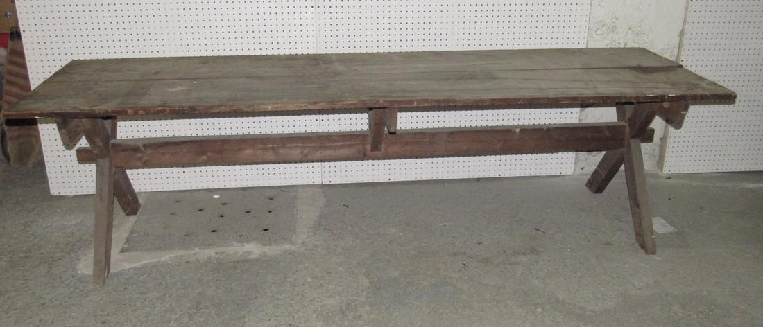 Early Sawbuck Table w/ 2 Board Top (1 of 6)
