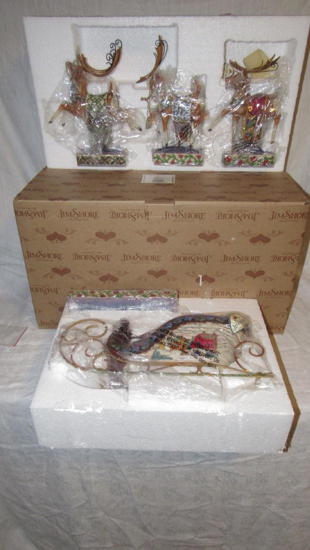 Jim Shore Sleigh w/ Reindeer Figurines (1 of 3)