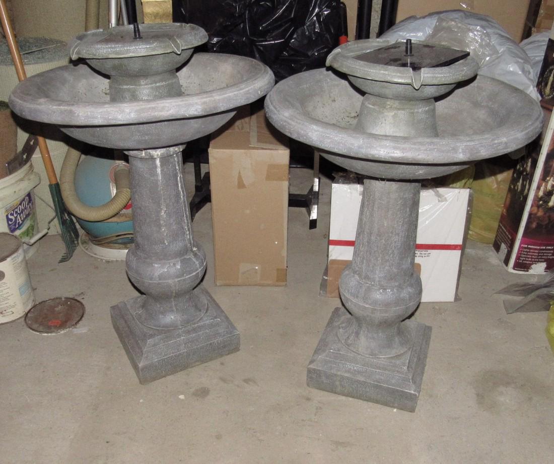 2 Resin Solar Powered Bird Bath Fountains (1 of 2)