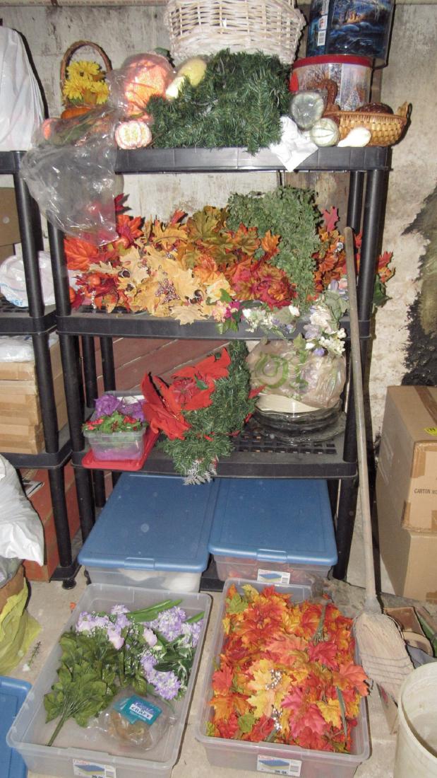 Shelf Lot of Artificial Flowers (1 of 5)