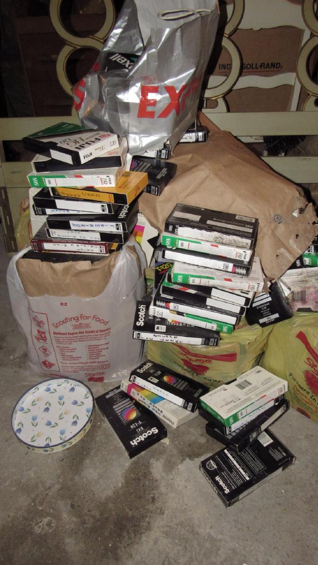 2 Large Piles of VHS Tapes (1 of 5)