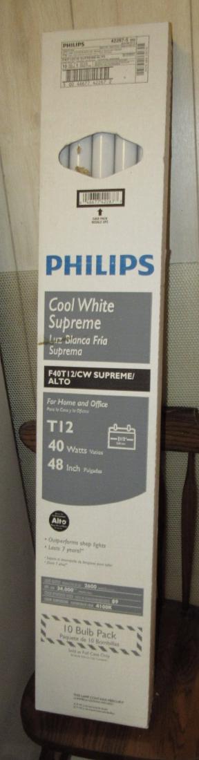 Philips T12 40 Watt 48" Light Bulbs: 10 pack. Not opened