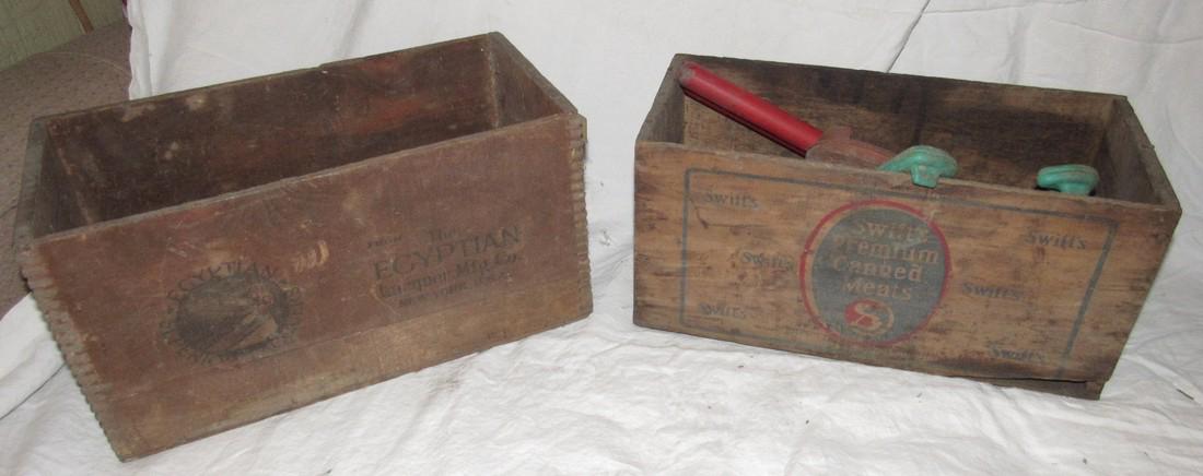 2 Wooden Crates Egyptian Laquer & Corned Beef (1 of 5)
