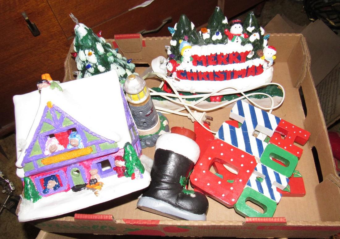 Vintage Ceramic Christmas Trees Houses (1 of 2)