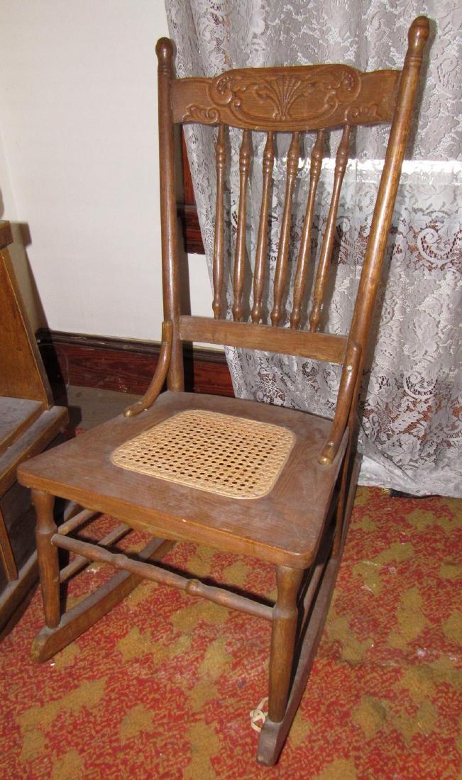 Oak Rocker w/ Cane Seat (1 of 4)