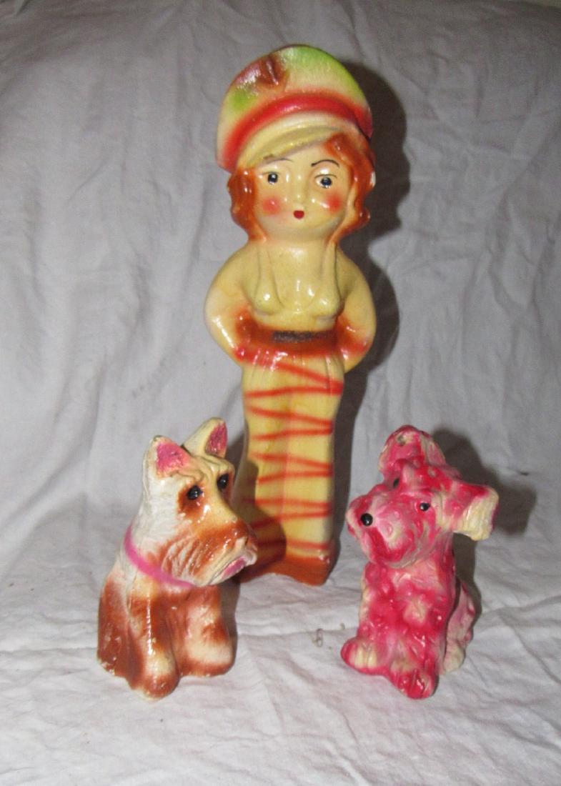 Plaster Woman Sailor and 2 Scotty Dogs (1 of 1)