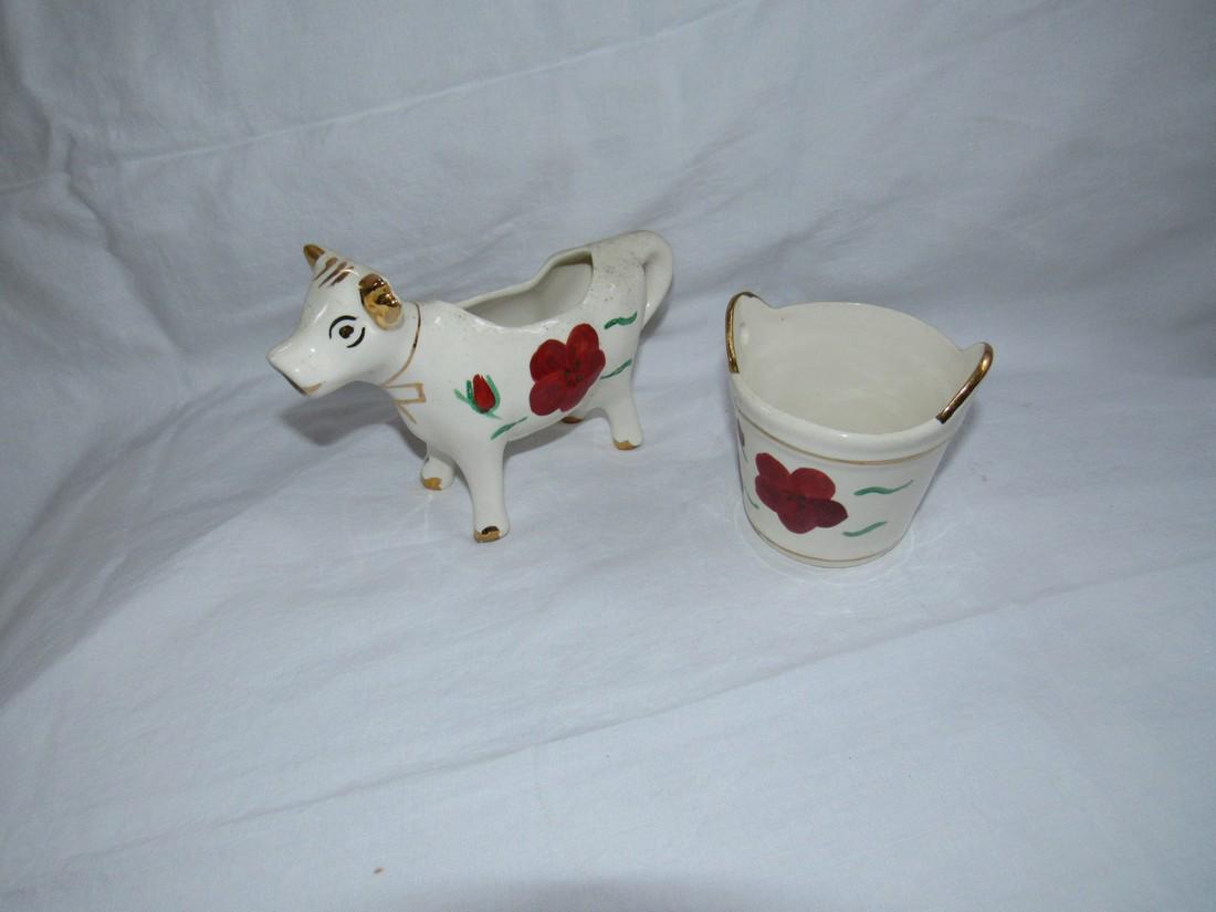 Kelly Ross Cow Creamer & Bucket: Cow is approx. 7 1/4" long