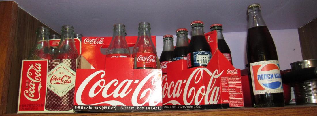 Shelf Lot Coca Cola & Pepsi Bottle: Getting all pictured on shelf