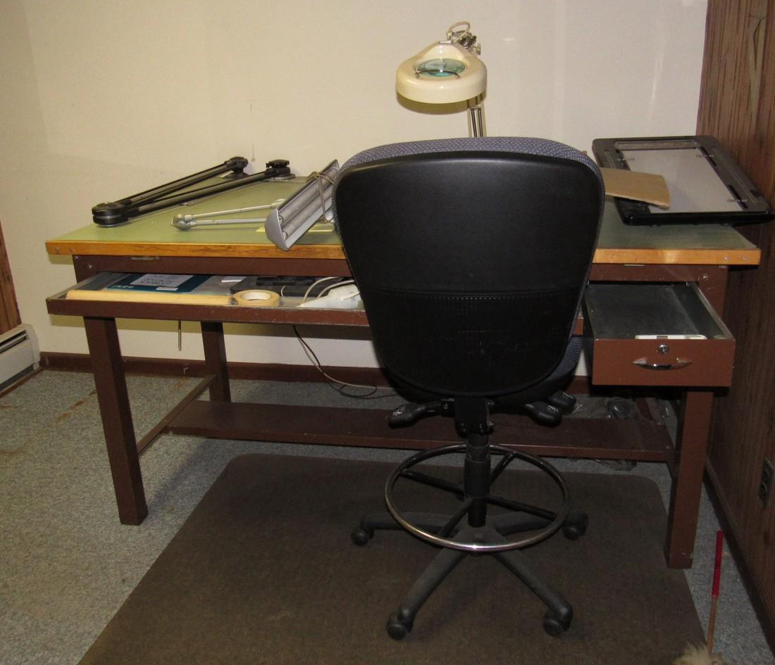 Drafting Table Lights & Chair (1 of 5)