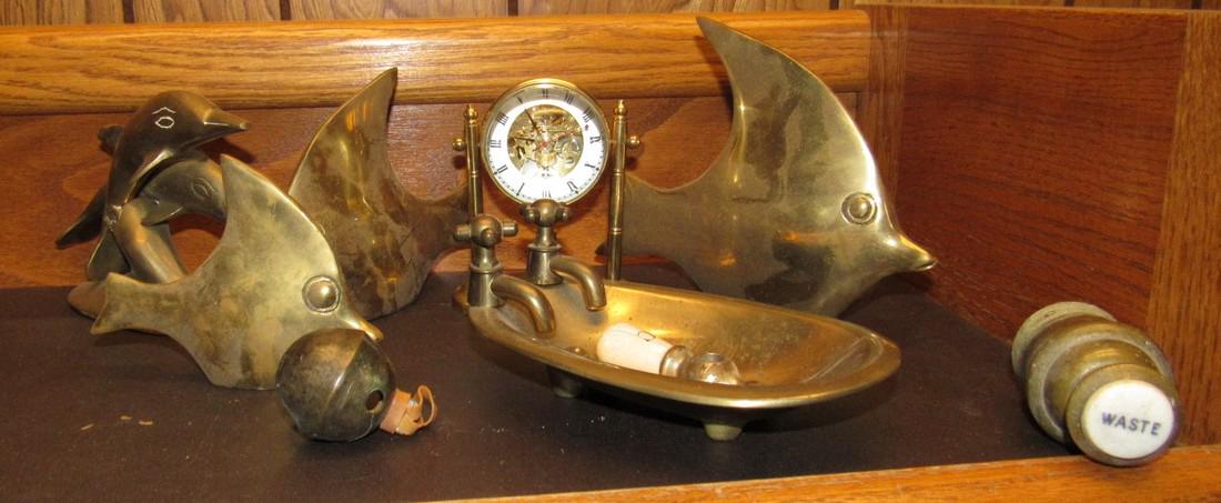 Brass Fish Clock & Misc (1 of 1)