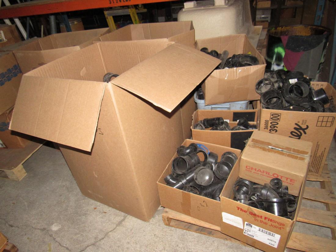 Large Lot of Misc ABS Fittings Elbows Y's Caps: Also included is flanges, 45's 22's & misc.