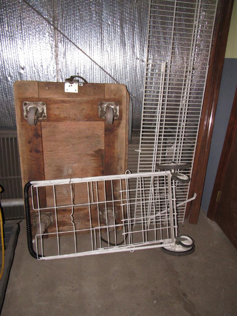 Dolly Cart & Metal Shelving (1 of 2)