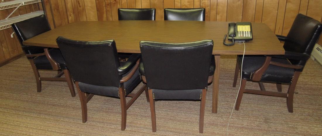 Vintage Bevis Conference Table & 6 Chairs (1 of 5)