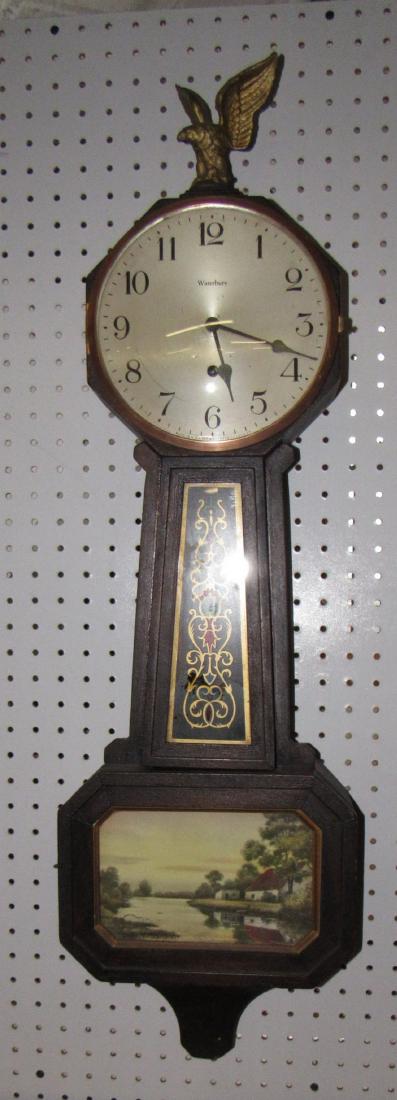 Waterbury Banjo Clock Willard No 12 Mohogany (1 of 5)
