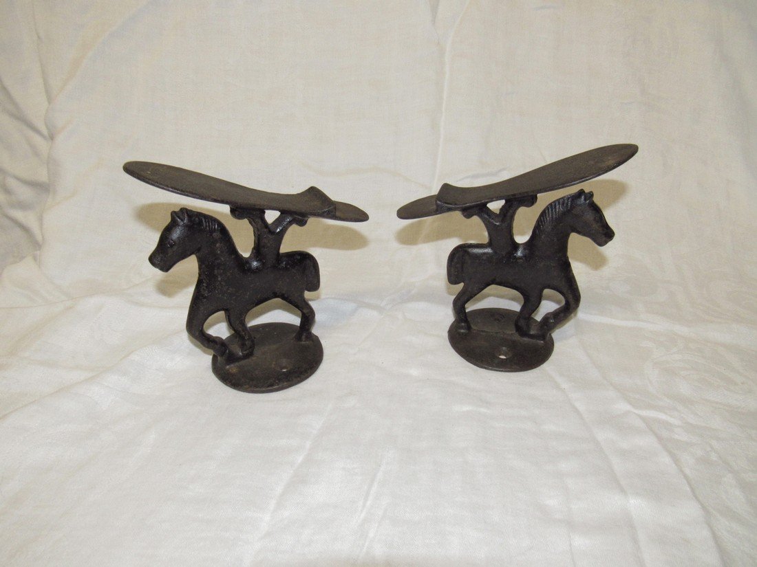 2 Cast Iron Horse Shoe Shine Stands (1 of 2)