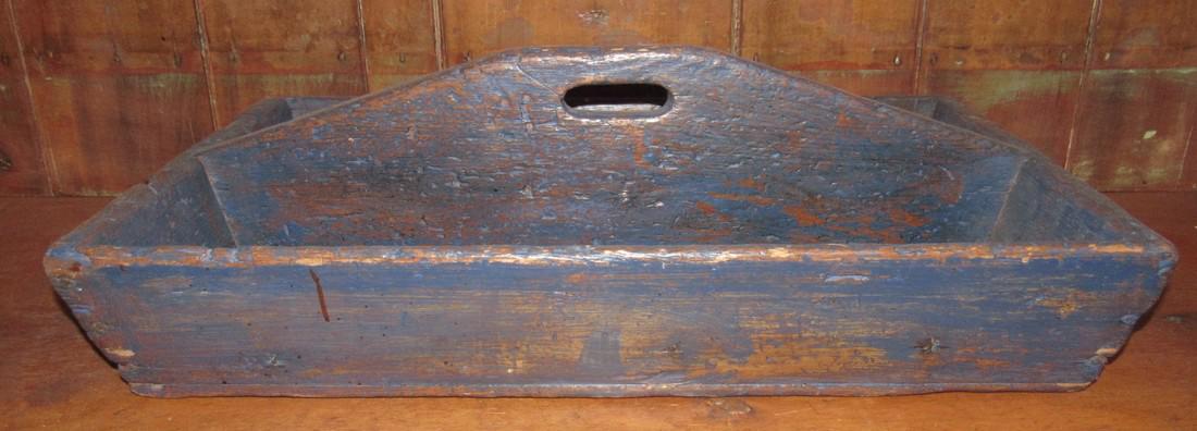 Blue Paint Wood Tote (1 of 4)