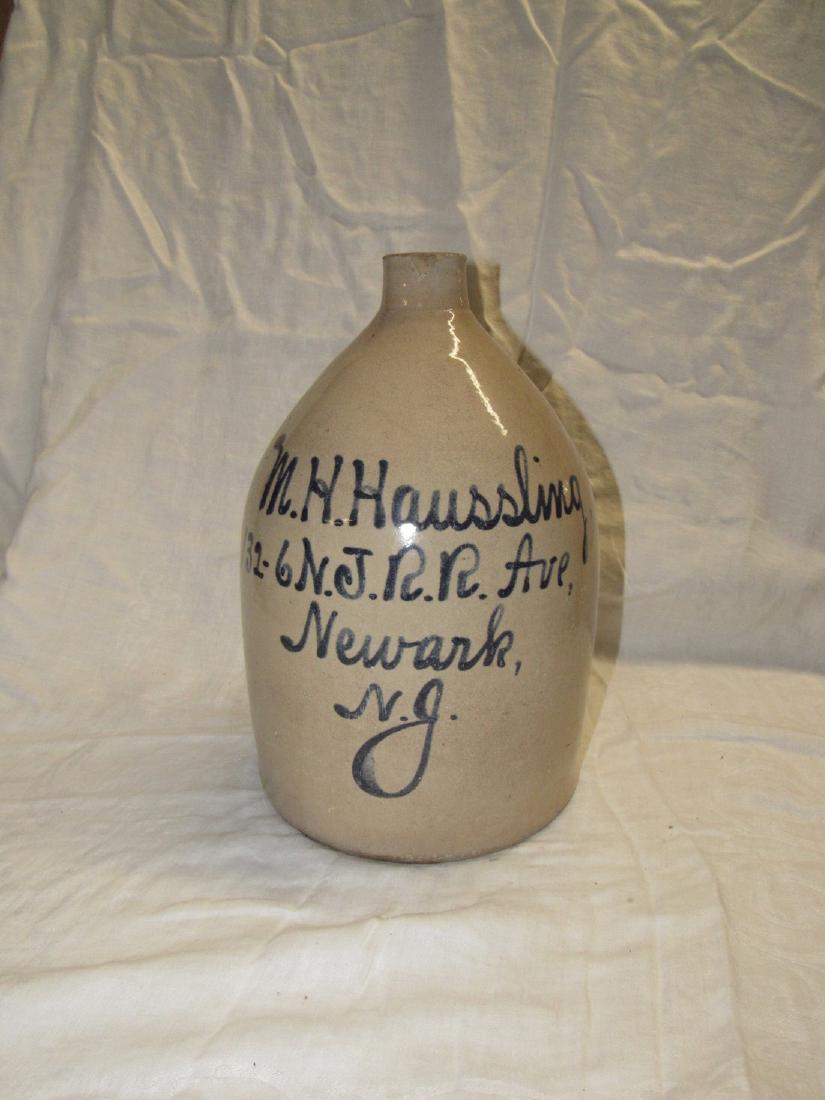 MH Hausling Newark NJ Blue Script Jug (1 of 4)