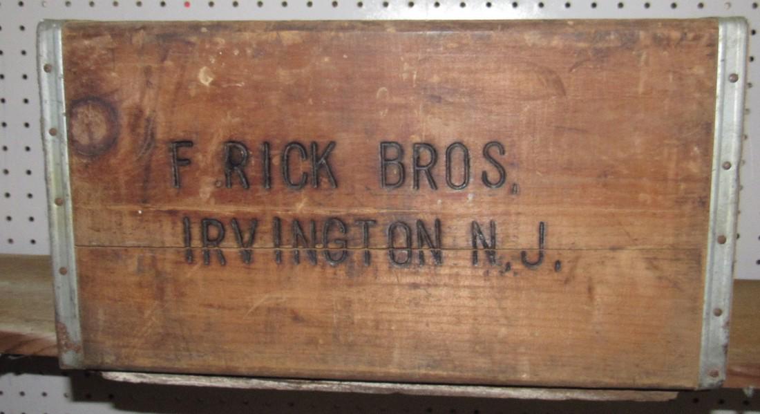 Frick Bros. Irvington NJ Wooden Milk Crate: Approx. 13" x 16" x 9 1/2" tall