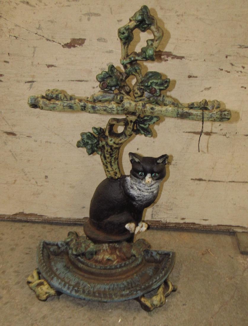 Cast Iron Cat Umbrella Stand: Approx. 26" tall.