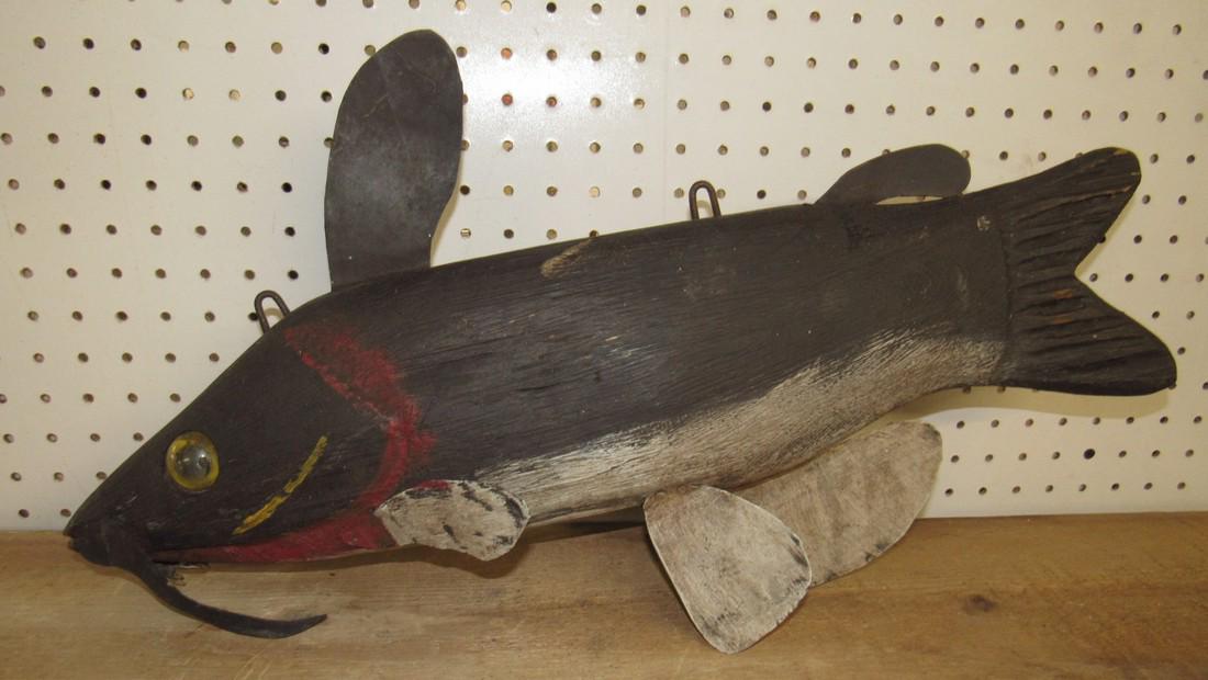 Folk Art Fish Decoy Signed FS (1 of 3)