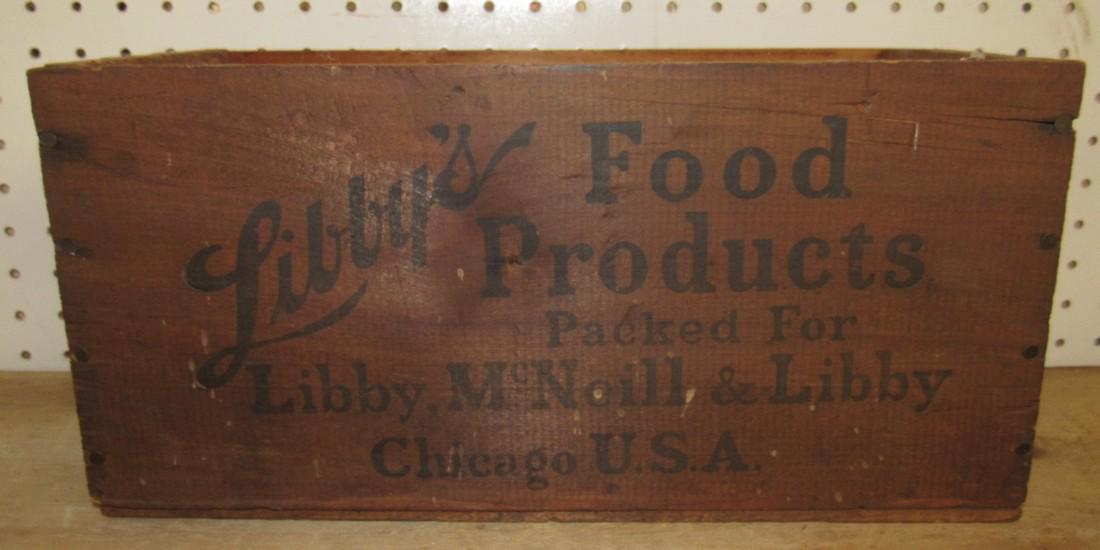 Libby's Food Products Wood Crate: Approx. 7" x 14 3/4" x 7 1/4" tall