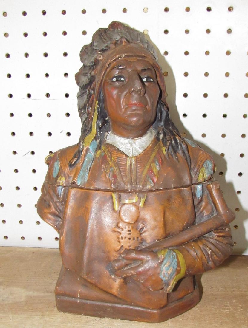 Plaster Indian Tobacco Jar (1 of 4)