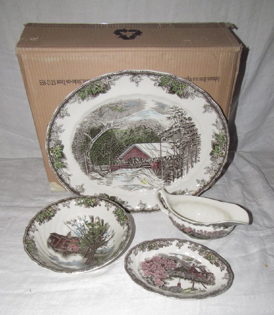 Johnson Bros. Friendly Village Platter Gravy Boat & (1 of 2)