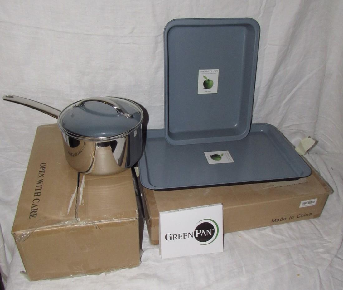 Green Pan Pot w/ Lid Baking Sheet & Pan (1 of 1)