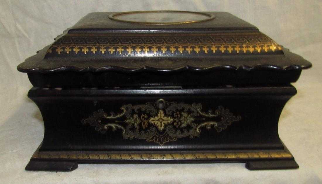 Antique Paper Mache Sewing Box (1 of 8)