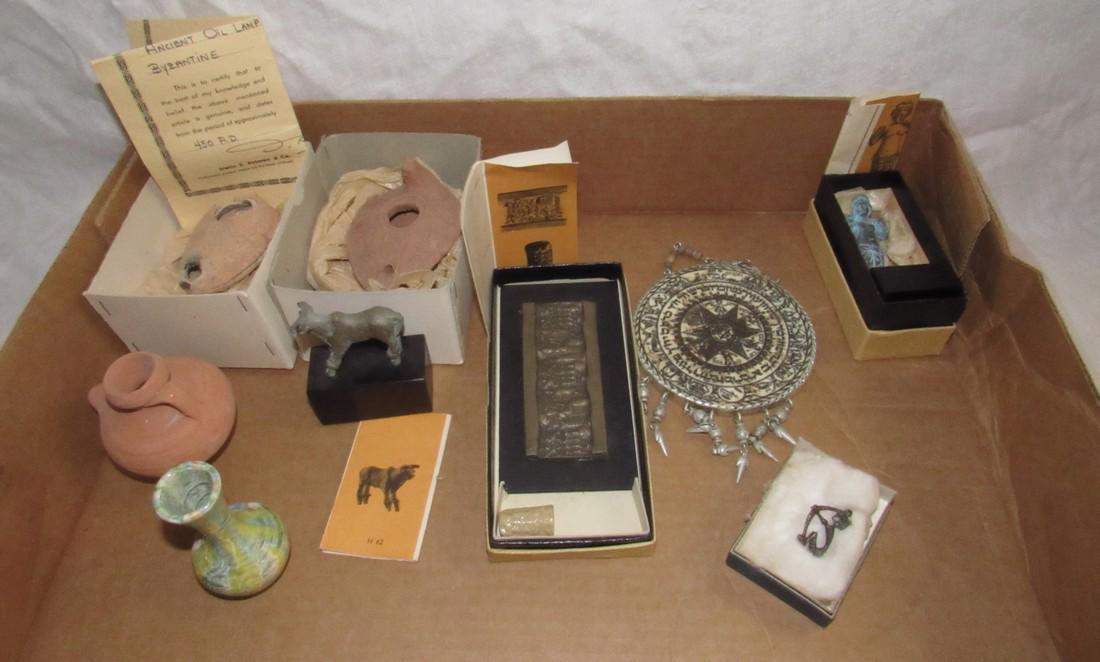 Ancient Oil Lamps Hazor Bronze Cow Figurines (1 of 10)