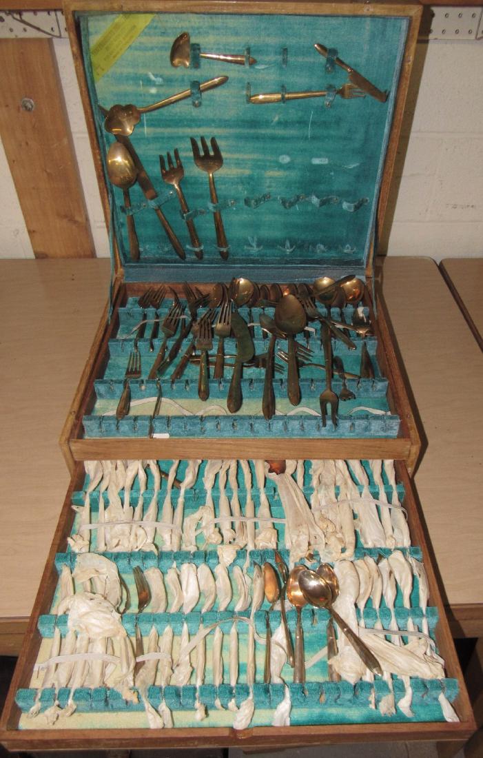 Large Thai Products Bronze Tone Flatware Set (1 of 6)